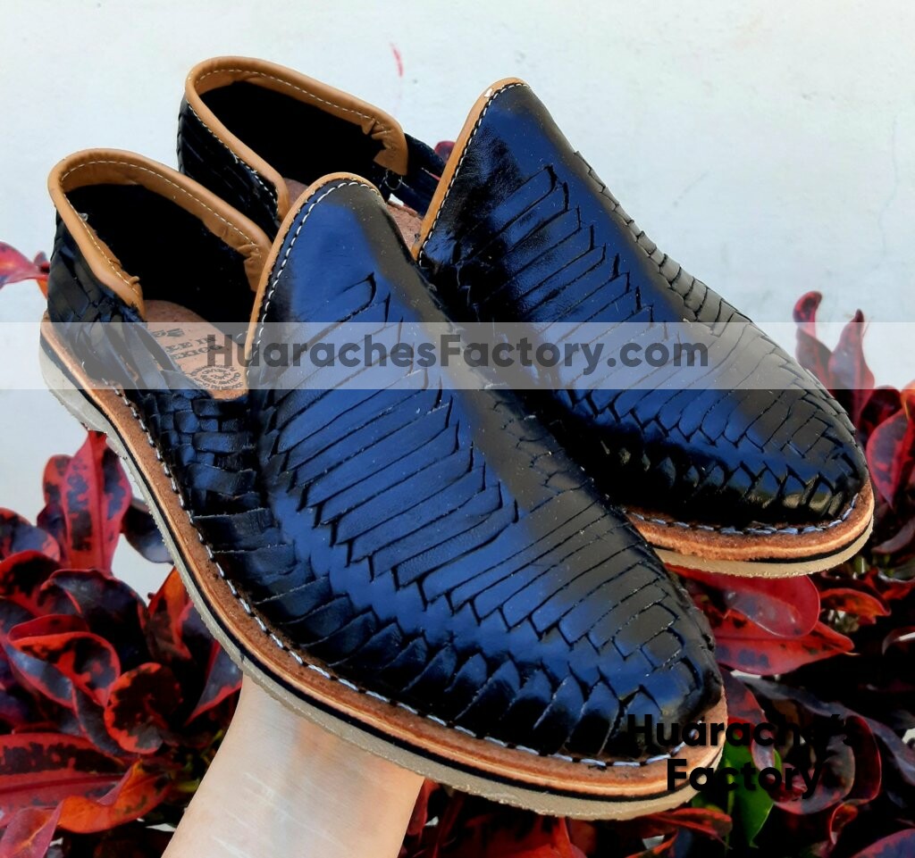 hijo Relación audible zj00125 Huarache mexicano color negro zapato artesanal mayoreo fabrica para  hombre de piso - Huarache´s Factory