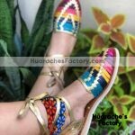 zj00437 Huarache mexicano artesanal piso mujer mayoreo fabricante calzado proveedor vendedor sandalias taller maquilador fabrica