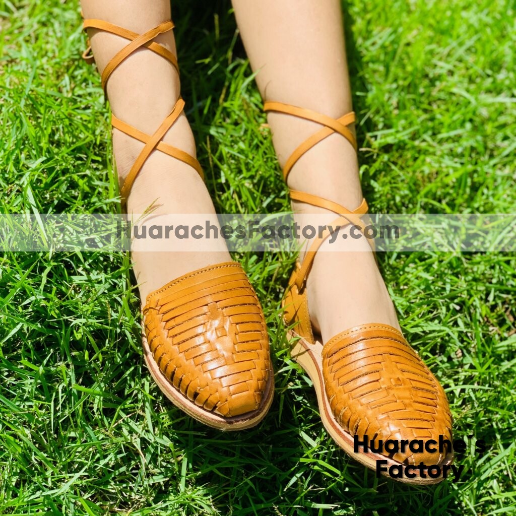 zj00603 Huaraches Artesanales Color Amarillo Alpargata Tejido De Piso Mujer De Piel Sahuayo Michoacan mayoreo fabricante de calzado zapatos taller maquilador(3)