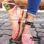 zs00534 Huaraches Artesanales Color Rosa Alpargata Tejido De Piso Mujer De Piel Sahuayo Michoacan mayoreo fabricante de calzado zapatos taller maquilador (2)