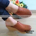 zs00073 Huarache artesanal plataforma mujer mayoreo fabricante calzado zapatos proveedor sandalias taller maquilador