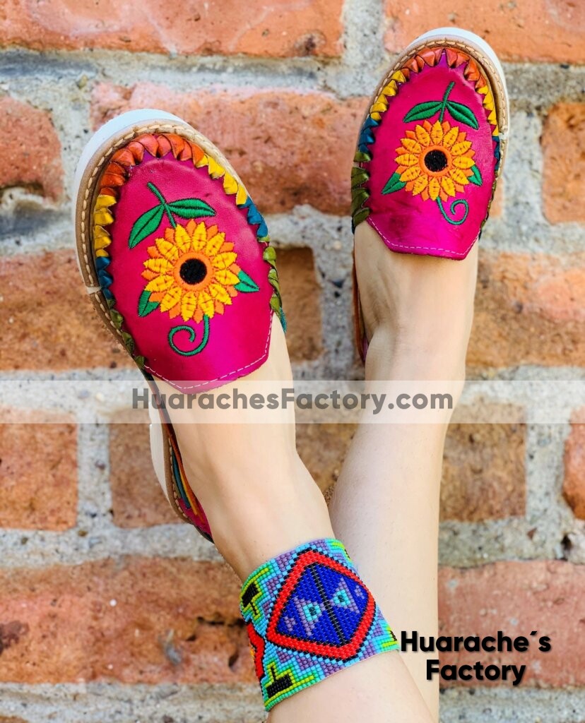 zj00570-Huarache-Artesanal-Mexicano-Hecho-mano-piel-Mujer-Zapato-piso-calzado-mayoreo-fabrica-proveedor-maquilador-fabricante-mayorista-taller-michoacan-girasol (3)