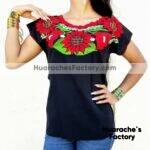 rj00417 Blusa Camisa de manta bordado flores artesanal mayoreo fabricante proveedor taller maquilador (1)