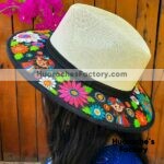 aj00160 Sombrero redondo bordado artesanal diseño de marias mayoreo fabricante proveedor ropa taller maquilador