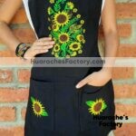 rs00173 Mandil artesanal bordado de flores color negromayoreo fabricante proveedor taller maquilador (1)