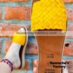zs00915 Huaraches artesanales trenza color amarillo de piso mujer mayoreo fabricante calzado zapatos proveedor sandalias taller maquilador