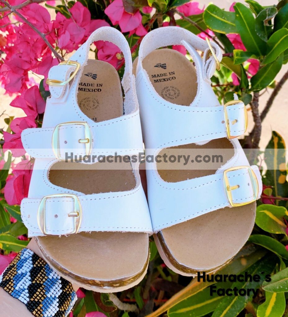 zs00916 Huaraches artesanales dos evillas color blanco de piso mujer mayoreo fabricante calzado zapatos proveedor sandalias taller maquilador (1)