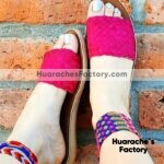 zs00917 Huaraches artesanales trenza color fiusha de piso mujer mayoreo fabricante calzado zapatos proveedor sandalias taller maquilador (1)