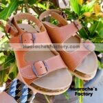 zs00919 Huaraches artesanales dos evillas color nuez de piso mujer mayoreo fabricante calzado zapatos proveedor sandalias taller maquilador