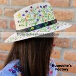 aj00189 Lote de 3 piezas sombrero pintado a mano artesanal diseño de flores mayoreo fabricante proveedor ropa taller maquilador