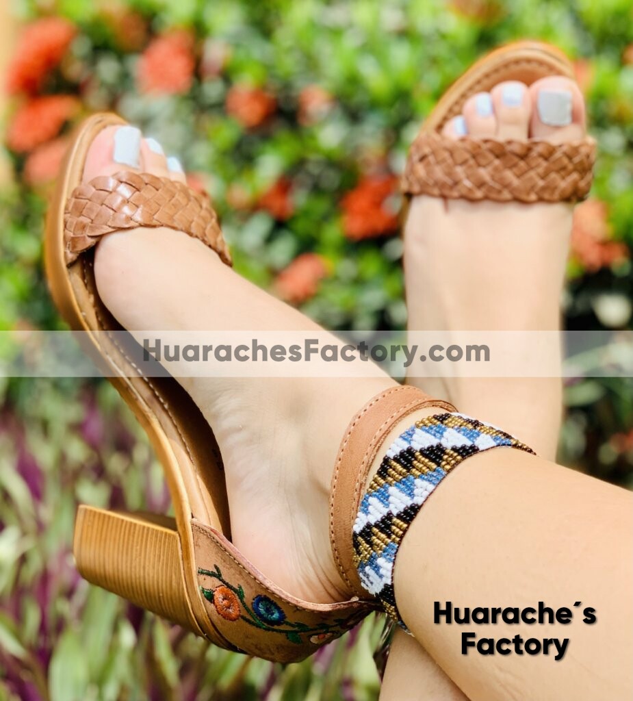 zs01000 Huaraches Artesanales Color De Piel Con talon Hecho En Sahuayo Michoacan México - Huarache´s Factory