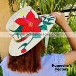 aj00202 sombrero artesanal sombrero pintado a mano con diseño de flor mayoreo fabricante proveedor ropa taller maquilador