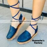 zs00732 Huaraches Artesanales Color Azul Alpargata Tejido De Piso Mujer De Piel Sahuayo Michoacan mayoreo fabricante de calzado zapatos taller maquilador(1)