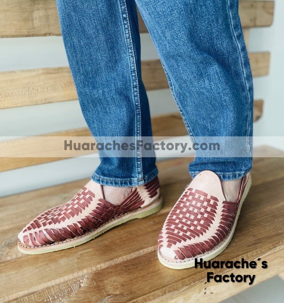 zn00014 Huaraches Artesanales Para Hombre Café Tejido Tirbal mayoreo fabricante calzado (2)
