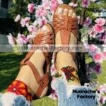 Ze00017 Huaraches Artesanales Piso Para Mujer Tan Tejido De Tiras Cruzado Mayoreo Fabricante Calzado (1)